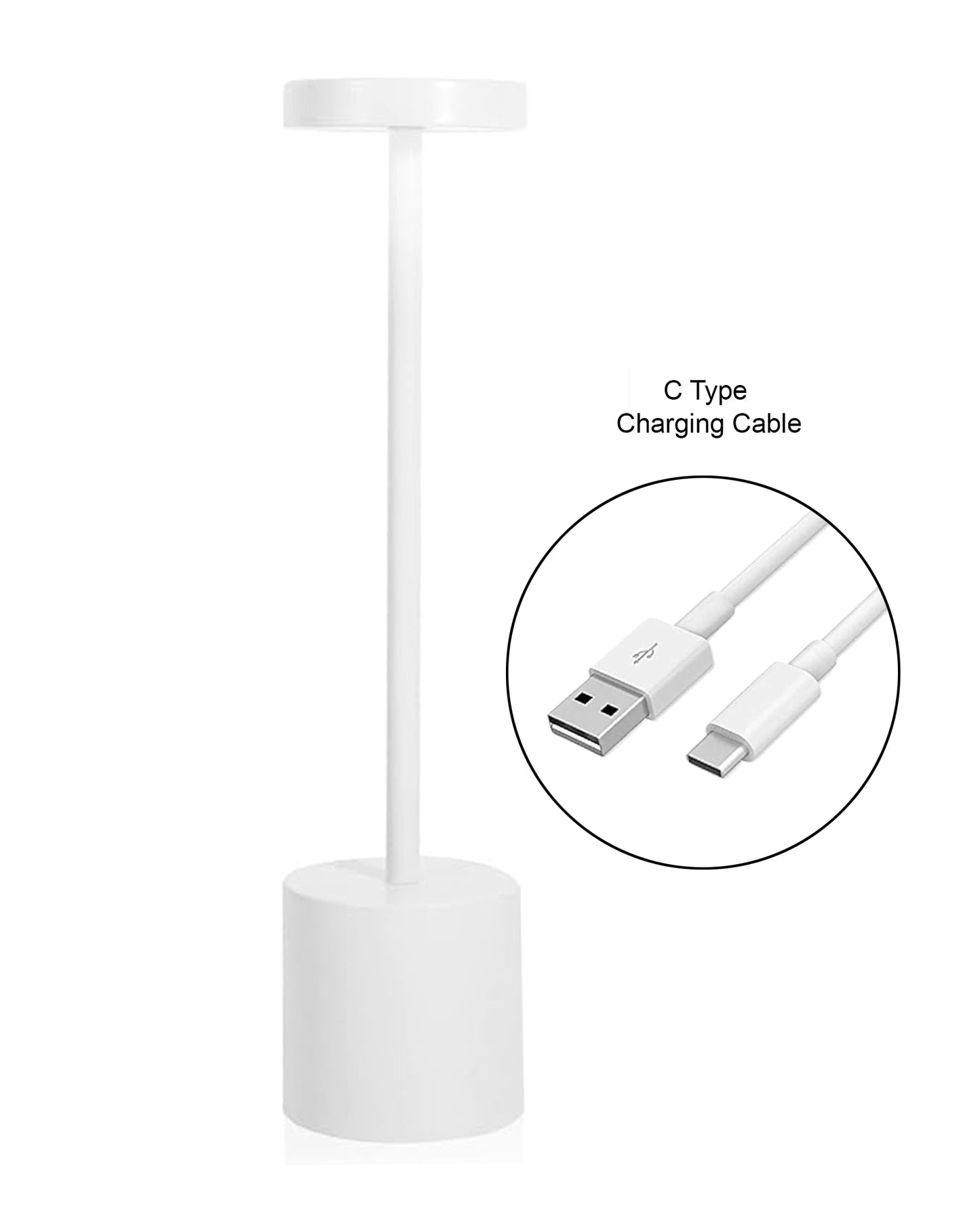 Table Lamps Rechargeable Set of 1, Black Portable LED Desk Lamp, Battery Powered Wireless Table Light, LED Cordless Desk Lamp, Wireless Portable Desk & Bedside Lamp for Home, Café & Restaurant