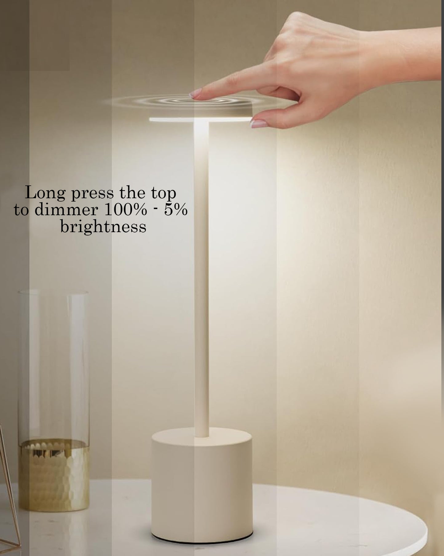 Table Lamps Rechargeable Set of 1, Black Portable LED Desk Lamp, Battery Powered Wireless Table Light, LED Cordless Desk Lamp, Wireless Portable Desk & Bedside Lamp for Home, Café & Restaurant