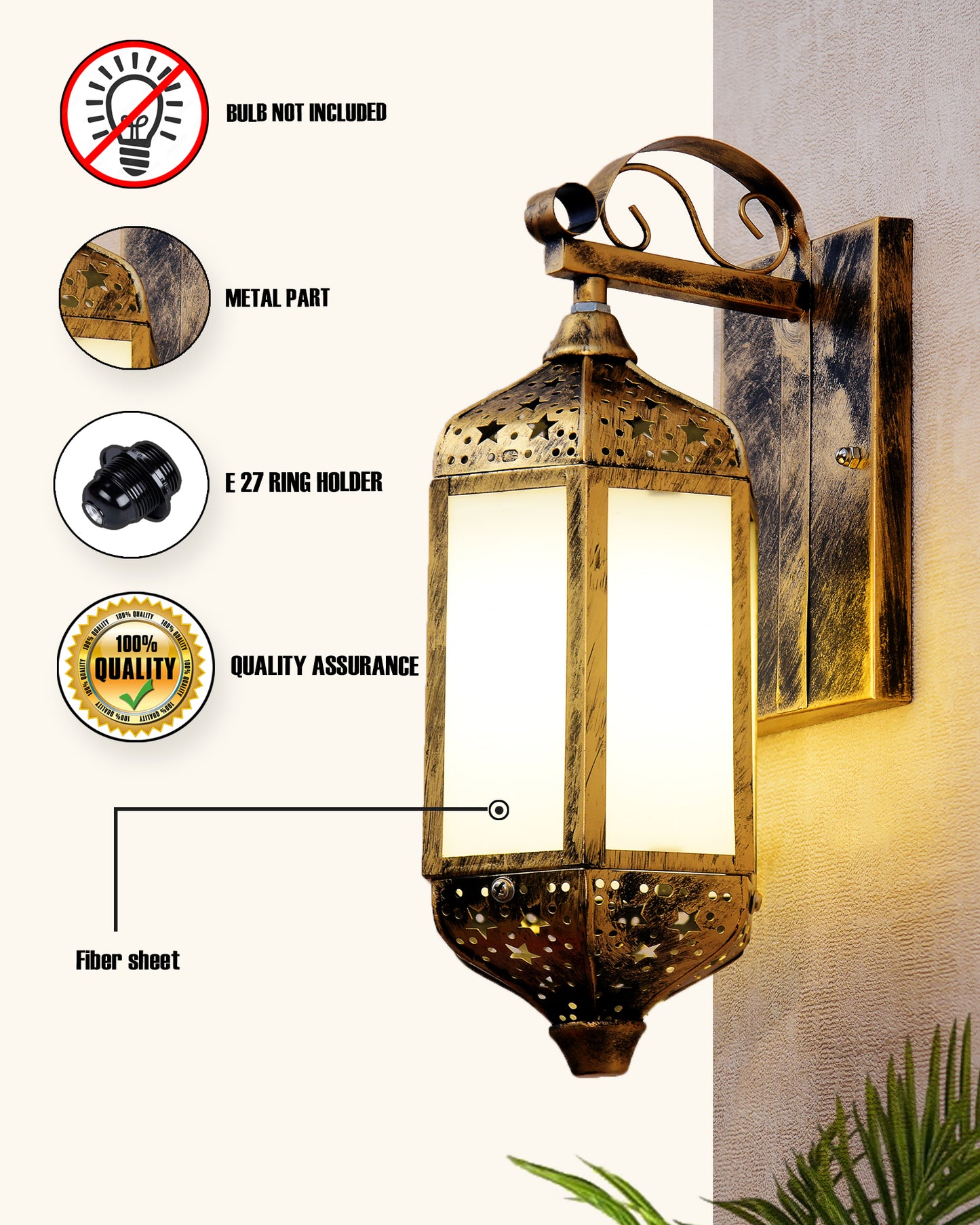Turkish Moroccan Wall Sconce Lamp, Vintage Hand Carved Metal Wall Light with Acrylic Diffuser, 14Inch Height Wall Mounted Porch Light for Home,Villa, Kitchen, Restaurant