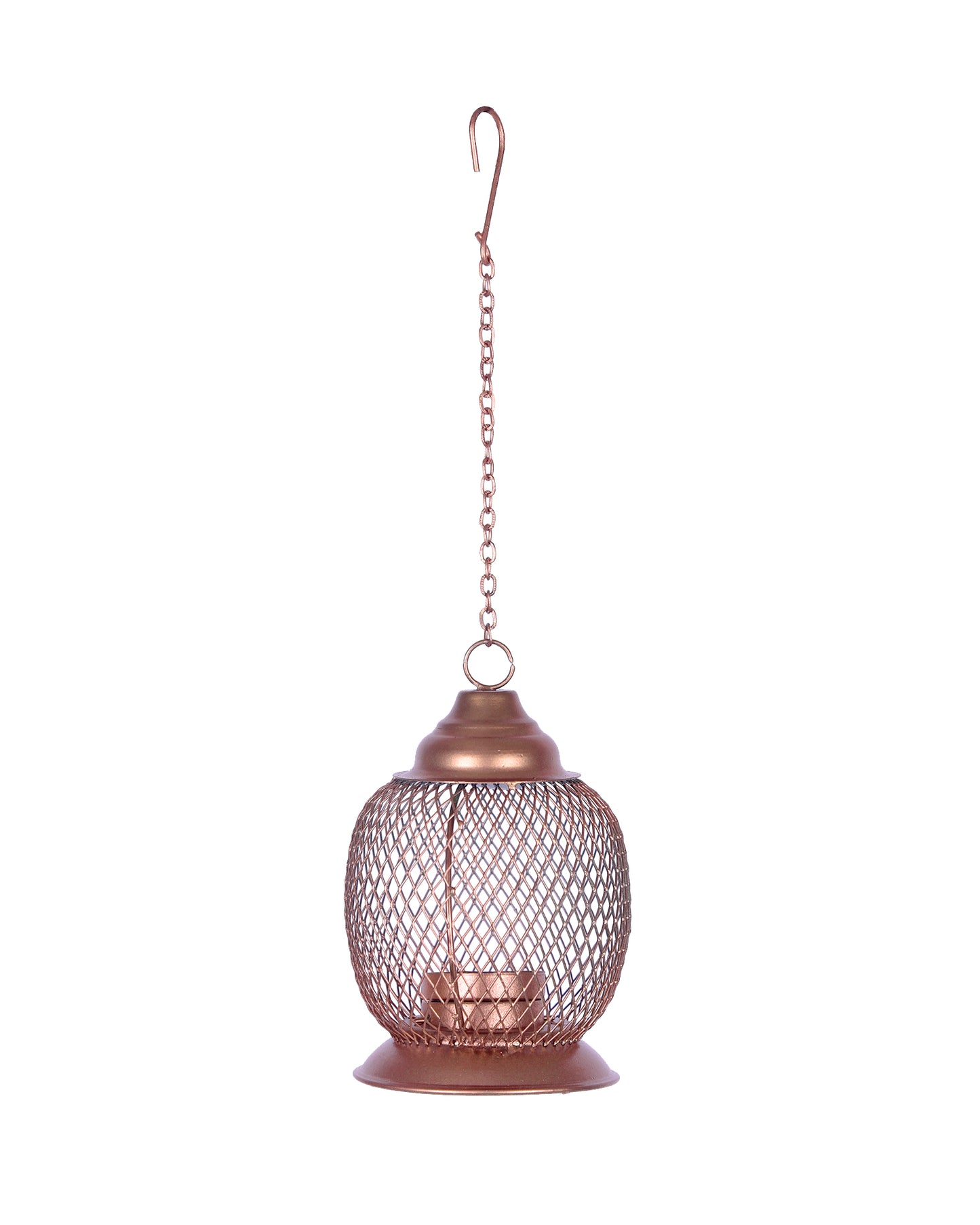 Wire Mesh Metal Tea Light Candle Holder – Decorative Tabletop Stand for Home, Diwali & Festive Décor, Golden
