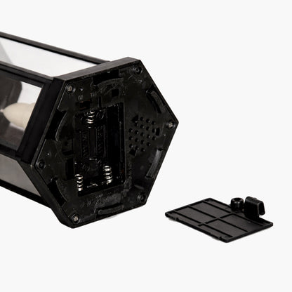 Homesake® Antique LED Candle Hurricane Lamp, 1 Pc Flameless and Smokeless Acrylic, Wall Hanging for Home, Living Room Corner, Bedroom, Wall Decor, Ramadan Decorations, Arabian Nights, Black