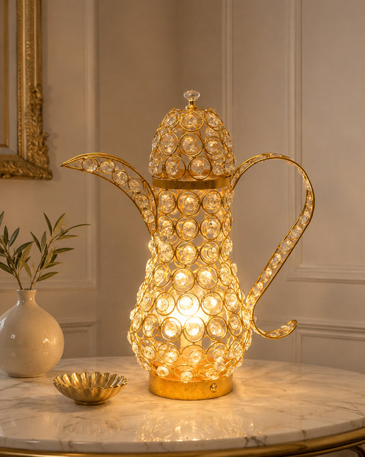 Vintage Crystal Surahi Table Lamp