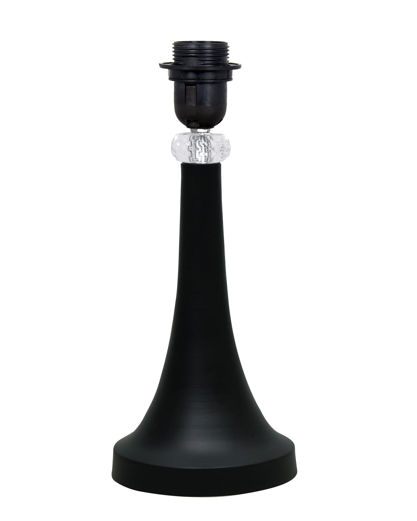 Black Metal Cone Table Lamp with Fabric Shade, B22 holder Nightstand Lamp