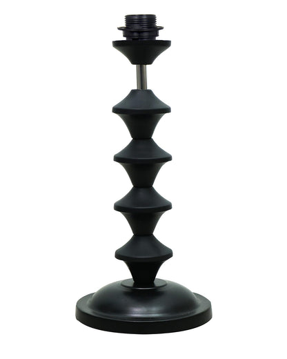 Black Metal Table Lamp with Fabric Shade, B22 holder, Pillar