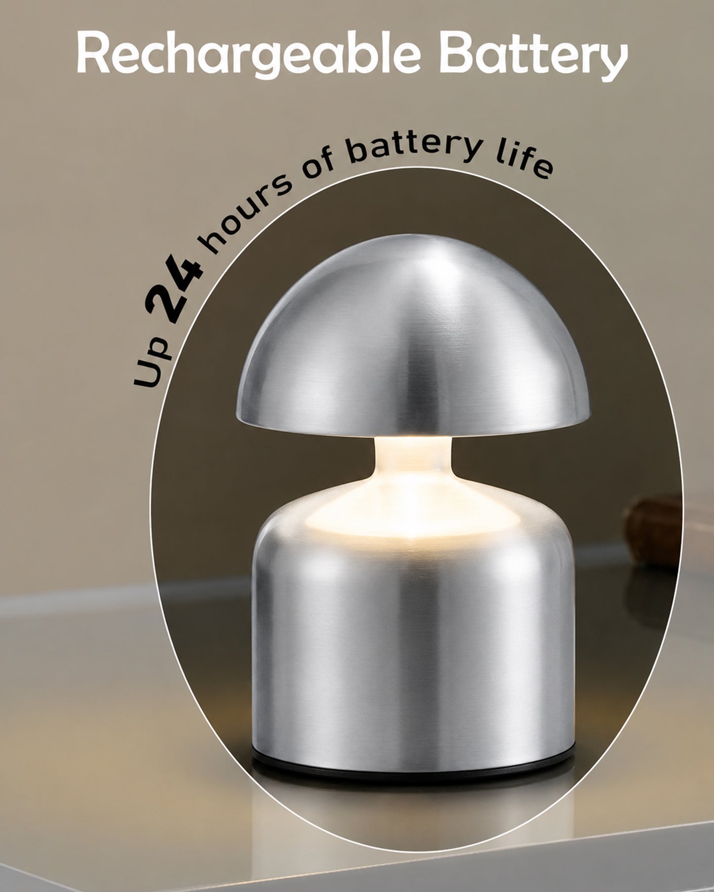 Table Lamp Portable Lamps for Bedroom, Night Lamp, Table Lamp for Bedroom & Living Room, Bedside Lamp, Dimming, 3 Colour Touch Control, Wireless Charging, Metal Mushroom, Gold