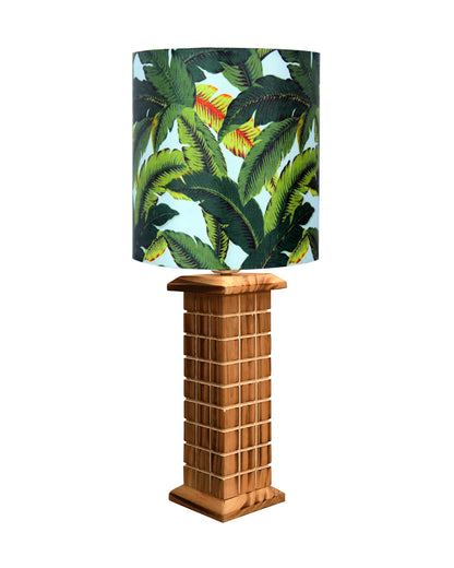 Rustic Beige Table Lamp New York Skyline with Fabric Shade, Table Light, Home Décor, Office, Gift, Jute Drum