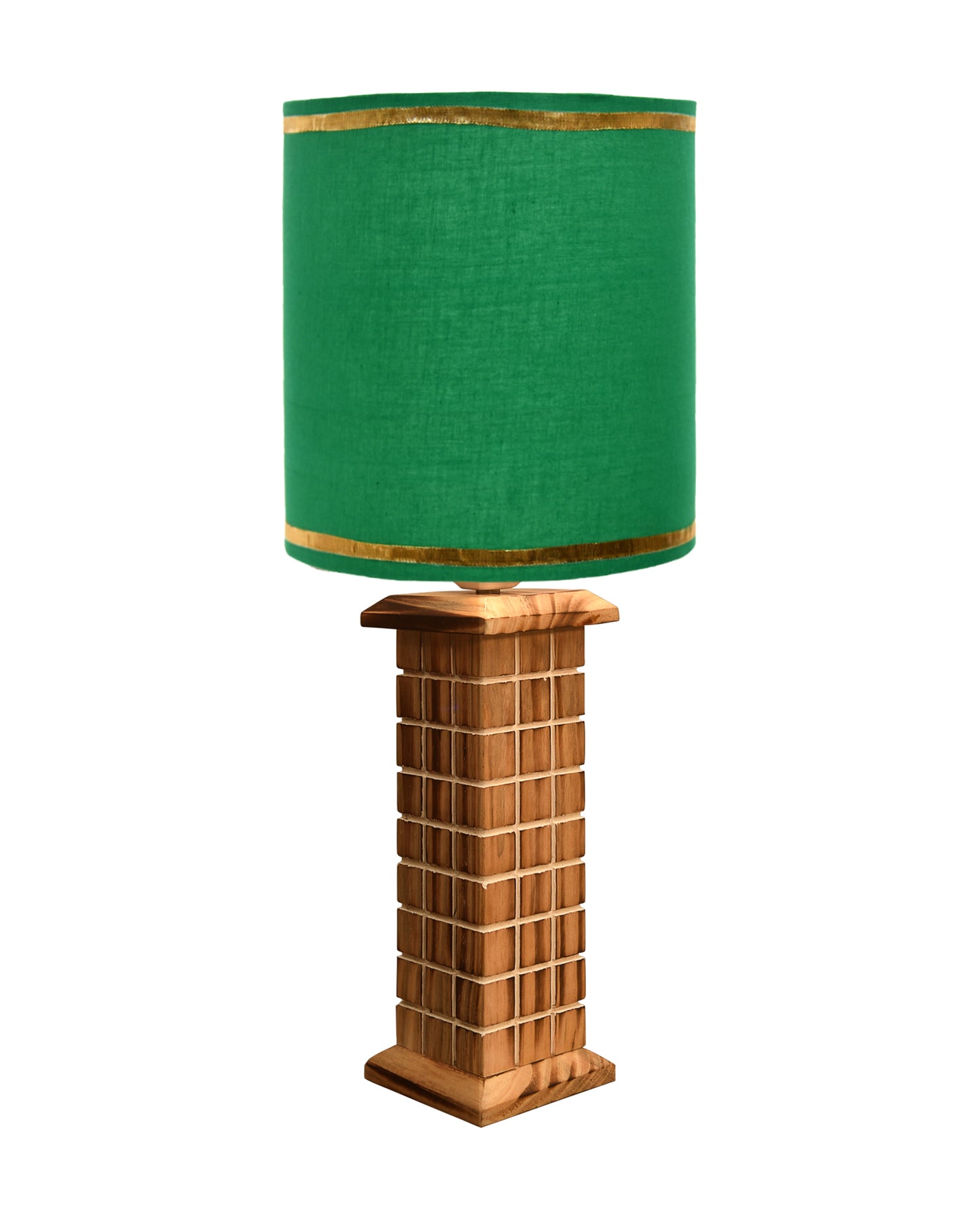 Rustic Beige Table Lamp New York Skyline with Fabric Shade, Table Light, Home Décor, Office, Gift, Jute Drum