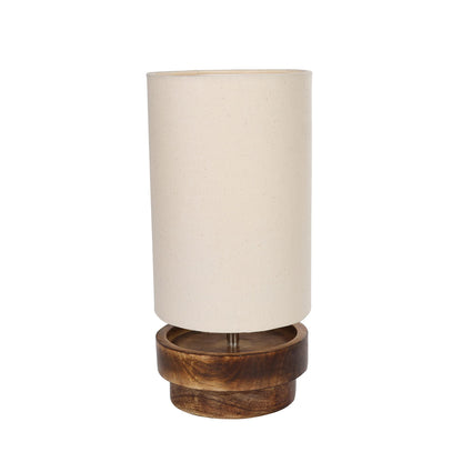 Modern Zen Wooden Lampshade Nightstand Lamps, Antique Base E27 Creative Reading Bedside Lamps Ideal for Bedroom, Concentric
