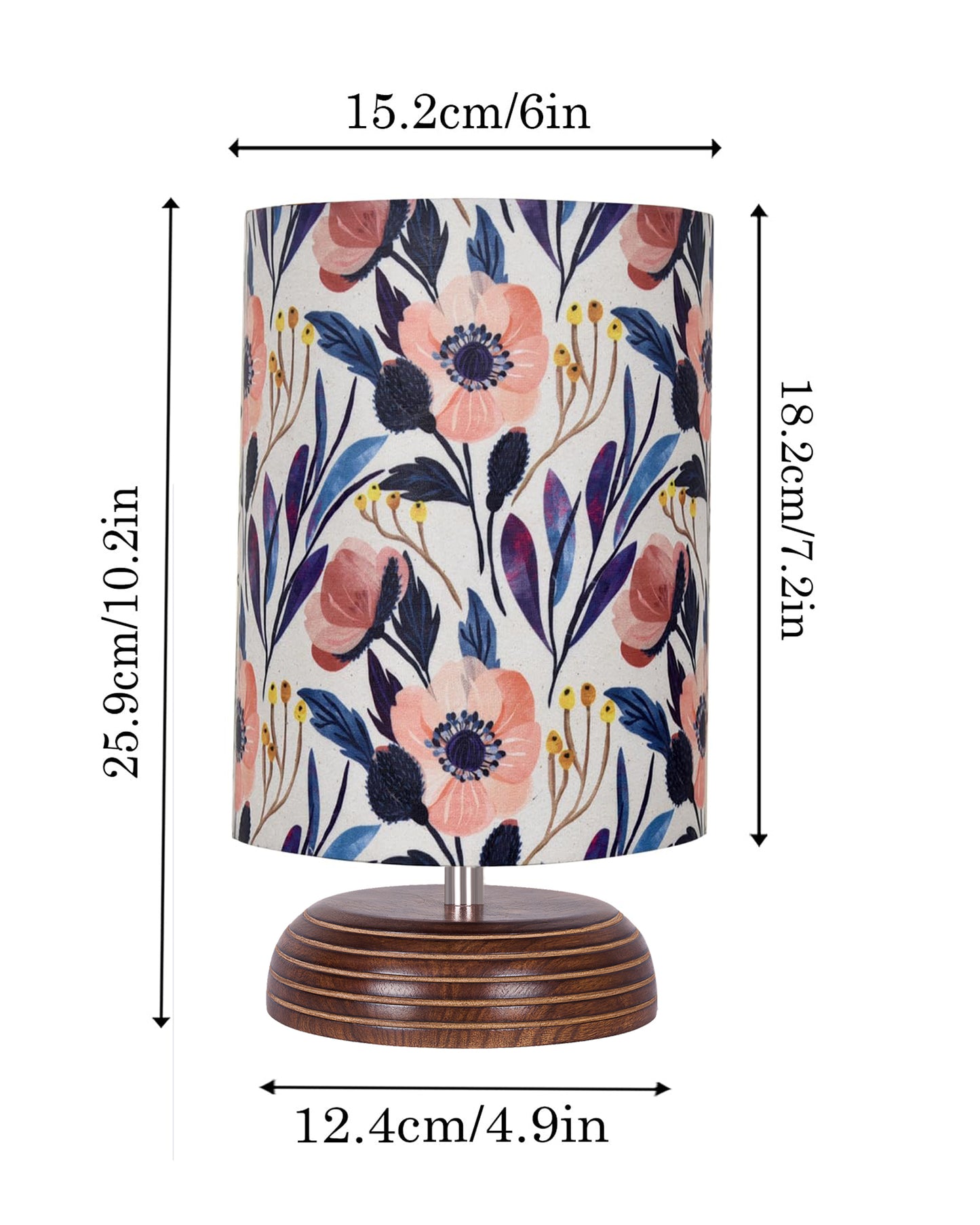 Modern Zen Wooden Lampshade Nightstand Lamps, Antique Base E27 Creative Reading Bedside Lamps Ideal for Bedroom, Pebble, Bird Cylinder