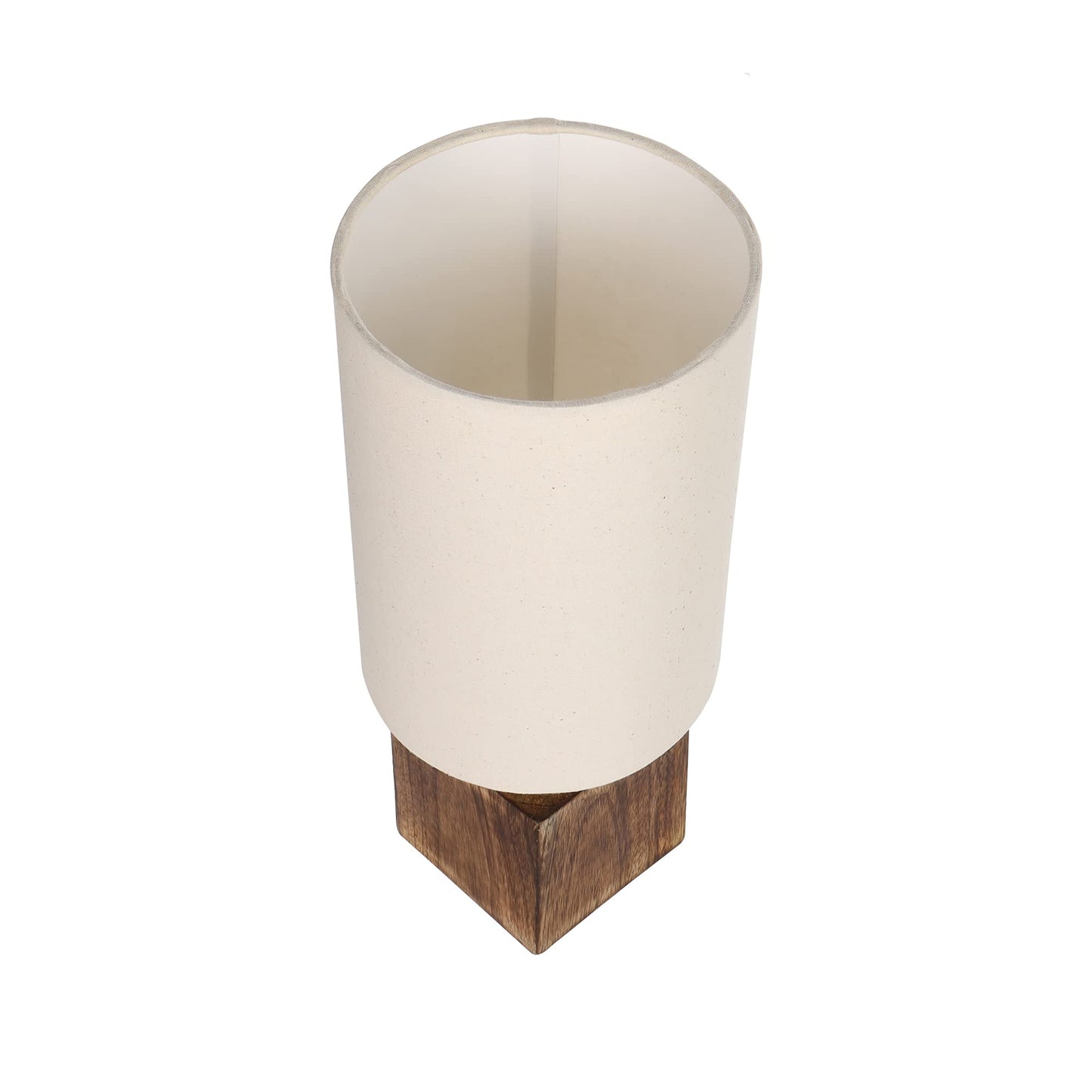 Modern Zen Wooden Lampshade Nightstand Lamps, Antique Base E27 Creative Reading Bedside Lamps Ideal for Bedroom, Cube