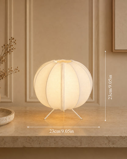 Homesake® Traditional Style Design Living Room Silk Fabric Table Lamp for Home and Hotel Decoration Ball Shade Silk Restaurant Table Lamps White