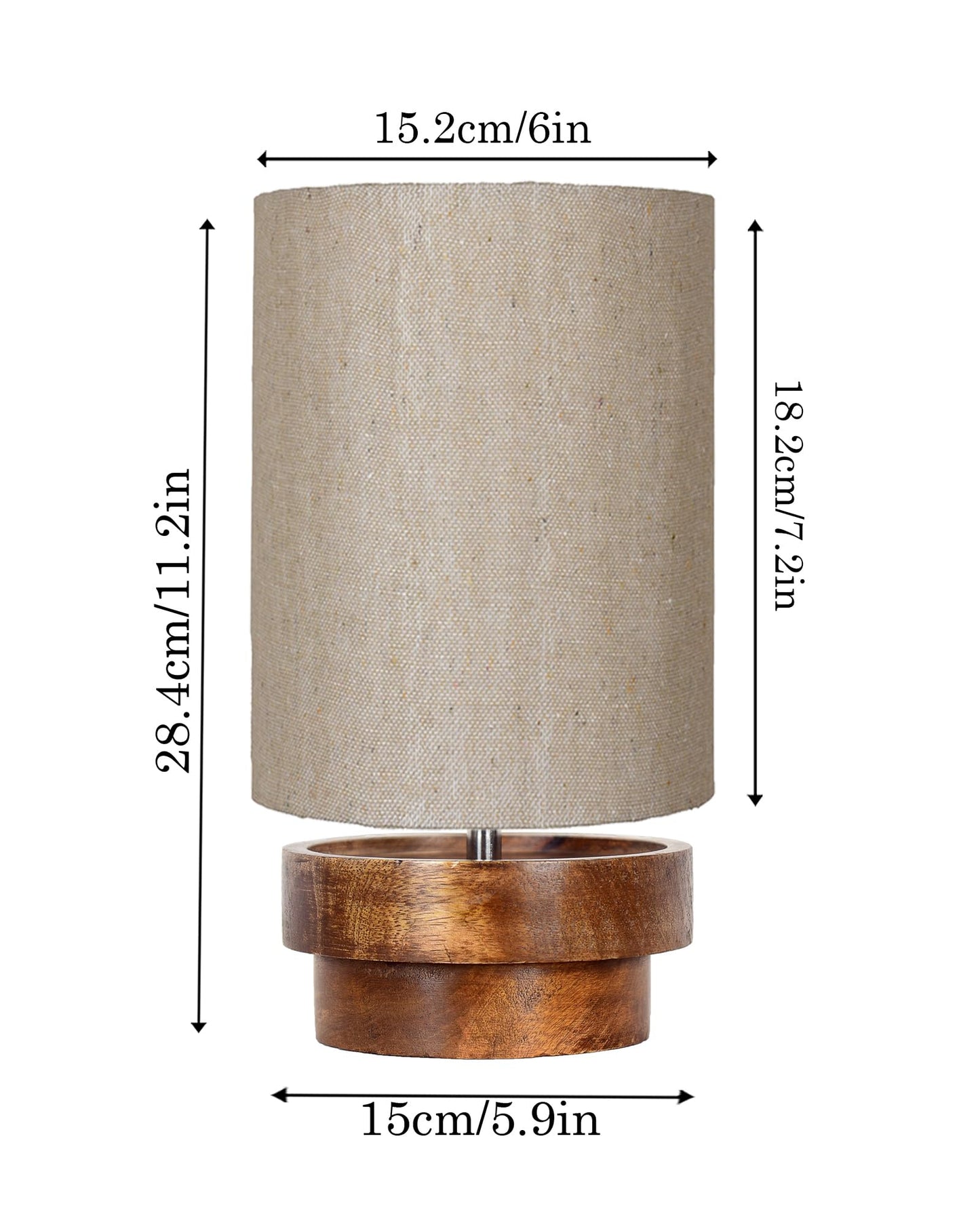 Modern Zen Wooden Lampshade Nightstand Lamps, Antique Base E27 Creative Reading Bedside Lamps Ideal for Bedroom, Concentric, Bird Cylinder