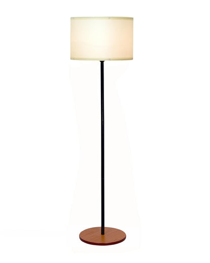 Homesake® Modern Floor Lamp for Living Room Traditional Farmhouse Boho Floor Lamp Mid-Century Pole Lamp, Linen Lamp Shade Side Standing Lamps | Corner Lamp Light | Hall Bedroom Office, Pleated White