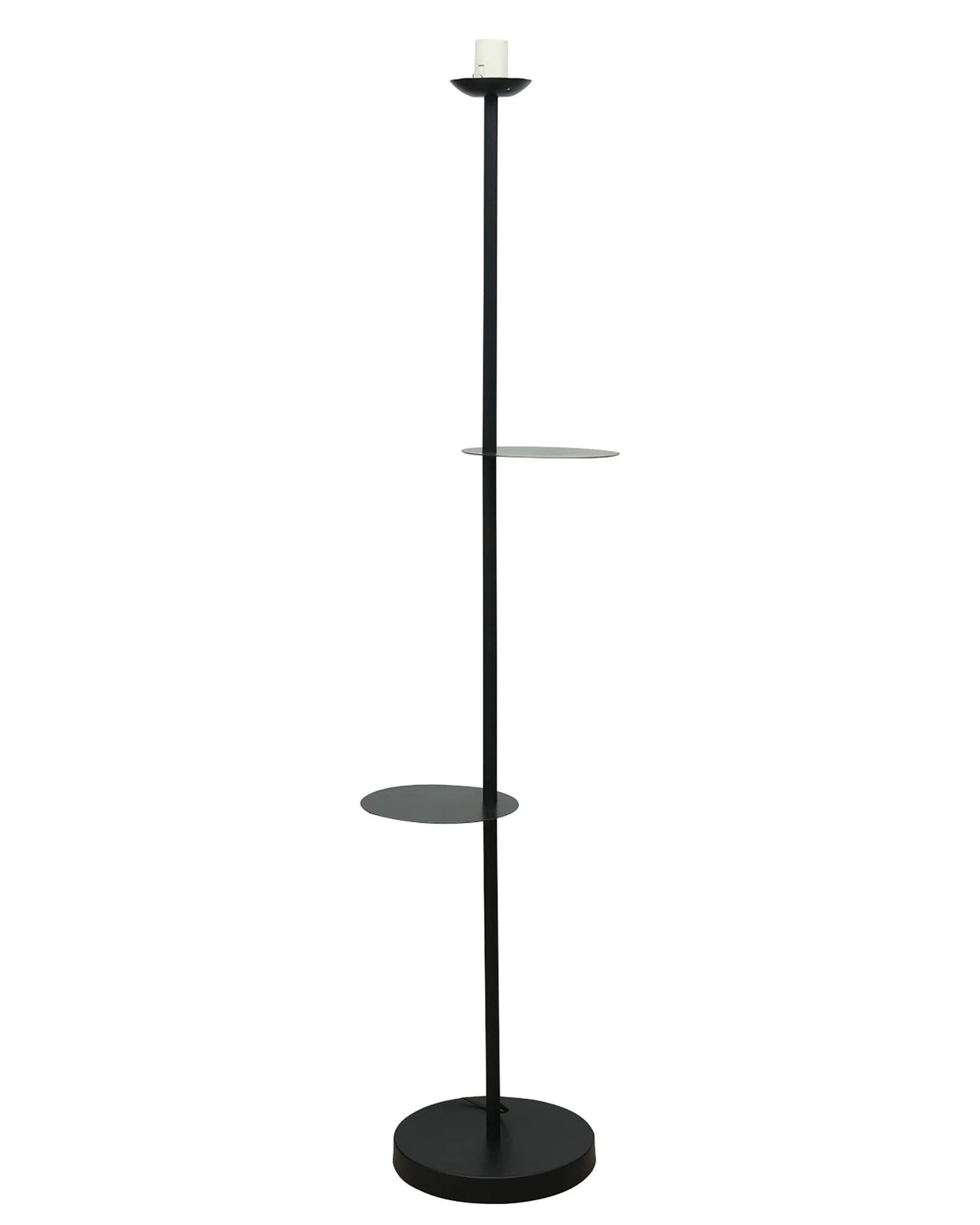 Homesake® Contemporary Duo Shelf Metal Floor Lamp for Living Room | Bedside Side Lamp for Living room Office Home Decor Standing Lamp | Black, White Globe (Black)
