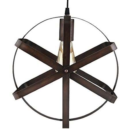 Industrial Globe Pendant Light, Vintage Metal Spherical Lantern Chandelier Ceiling Light Fixture, Antique Copper finish, E27 Filament edison retro country style