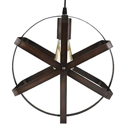 Industrial Globe Pendant Light, Vintage Metal Spherical Lantern Chandelier Ceiling Light Fixture, Antique Copper finish, E27 Filament edison retro country style