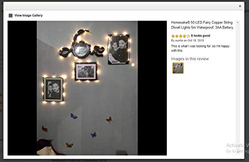 50-LED Fairy Copper String Lights 5m Waterproof, 3AA Battery, Warm White