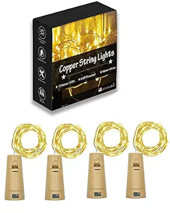 Wine Bottle Lights with Cork, LoveNite Battery Operated 20 LED Cork Shape Silver Wire Colorful Fairy Mini String Lights for DIY, Party, Decor, Christmas