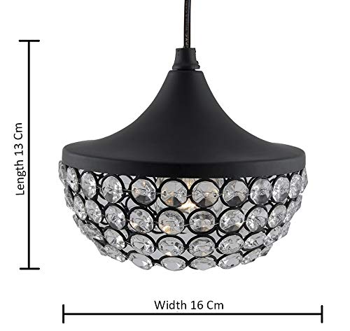 Matt black Crystal hanging goblet light, ceiling light, Nordic E27 pendant