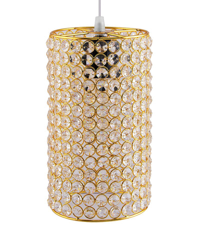 3-Lights Round Golden Cluster Chandelier Crystal Golden Barrel Hanging Light, E27 Holder, Decorative, URBAN Retro, Nordic Style, LED/Filament Bulb