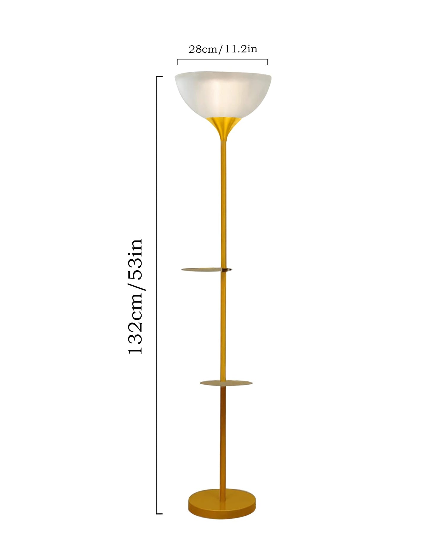 Homesake® Sky Dome Standing Lamps with Acrylic Shade | Modern Floor Lamp for Living Room, Bedrooms, Corner Lamp for Living Room | Standing Lamp (Duo Shelf)