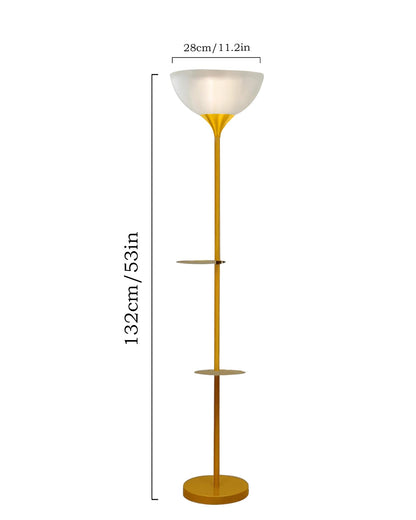 Homesake® Sky Dome Standing Lamps with Acrylic Shade | Modern Floor Lamp for Living Room, Bedrooms, Corner Lamp for Living Room | Standing Lamp (Duo Shelf)