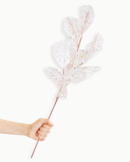 Homesake® Faux Long Monstera Leaf Stems, Set of 2 Artificial Branches with 5 Sticks Each, Pot Not Included, Decorative Plant for Vase, Tabletop, Living Room, Home Décor, Green