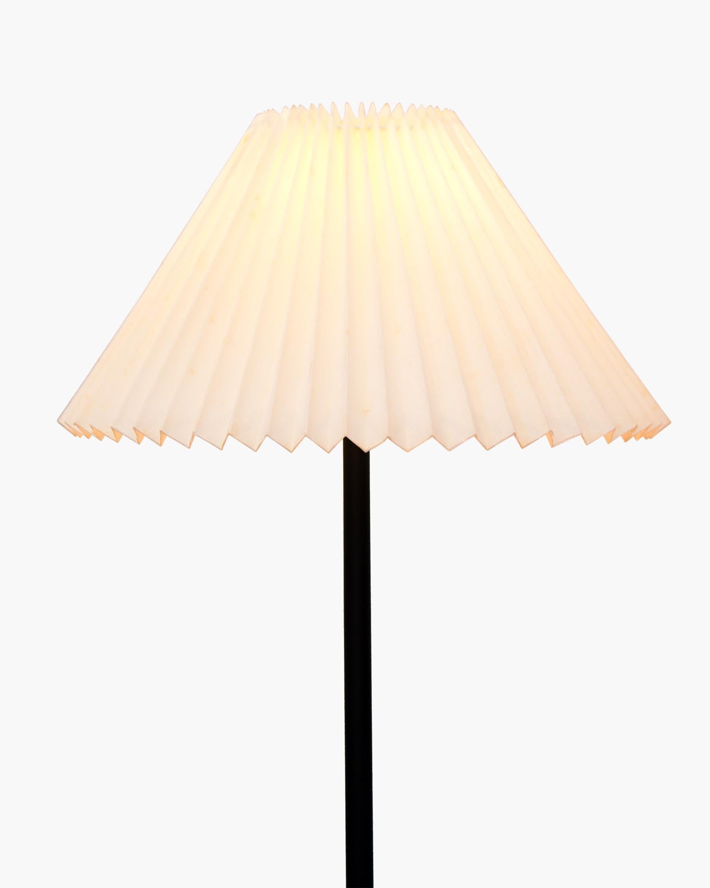 Homesake® Modern Floor Lamp for Living Room Traditional Farmhouse Boho Floor Lamp Mid-Century Pole Lamp, Linen Lamp Shade Side Standing Lamps | Corner Lamp Light | Hall Bedroom Office, Pleated White