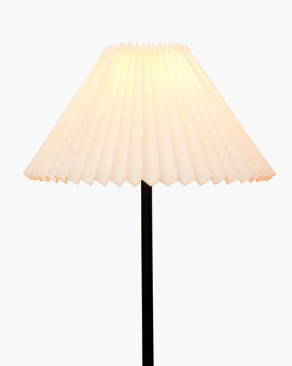 Homesake® Modern Floor Lamp for Living Room Traditional Farmhouse Boho Floor Lamp Mid-Century Pole Lamp, Linen Lamp Shade Side Standing Lamps | Corner Lamp Light | Hall Bedroom Office, Pleated White
