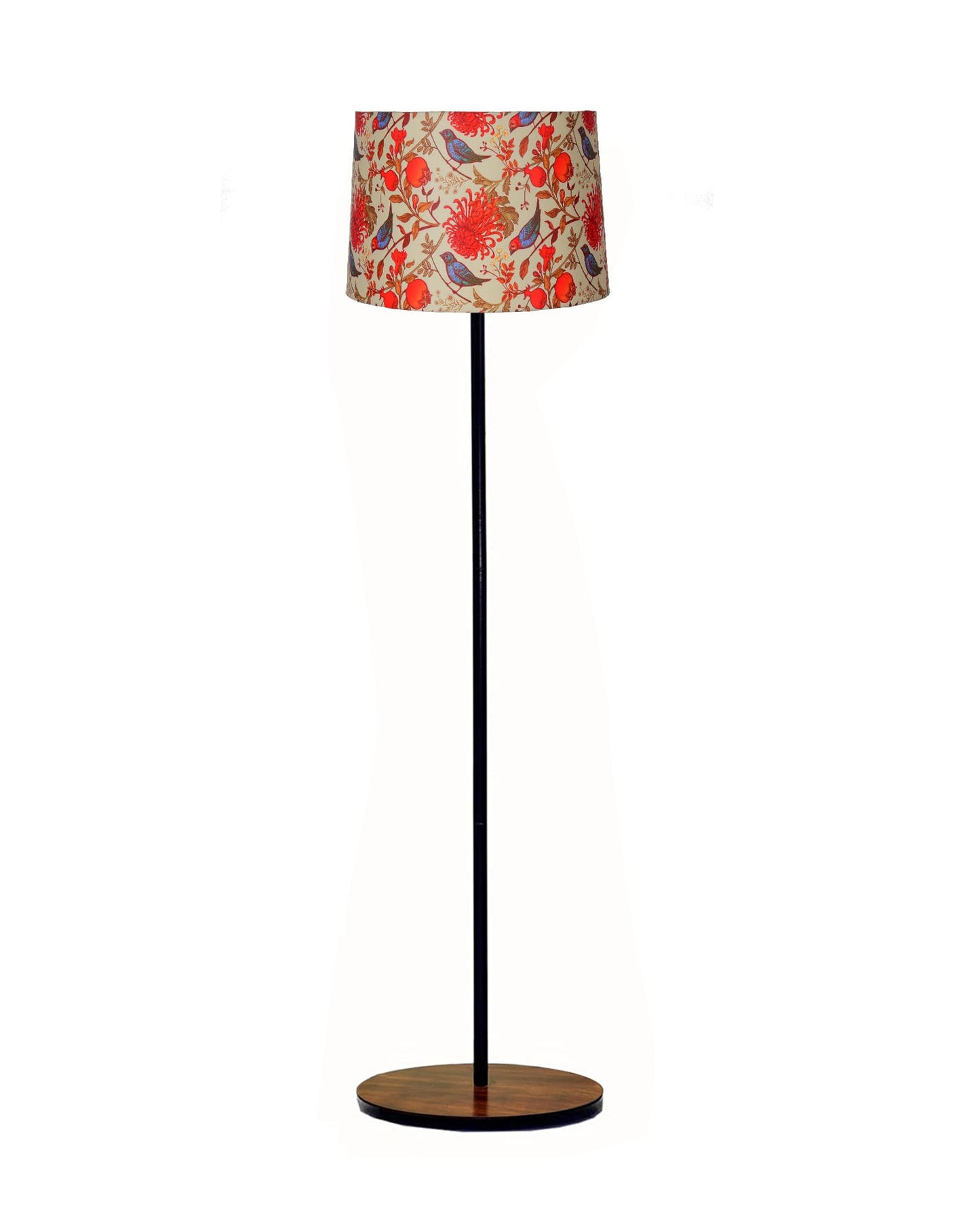 Homesake® Rustic Wooden Base Floor Lamp for Living Room | Decorative Night Standing Lamp | Corner Lamp for Living Room | Antique Industrial Vintage Minimalist Home | Office-Bird