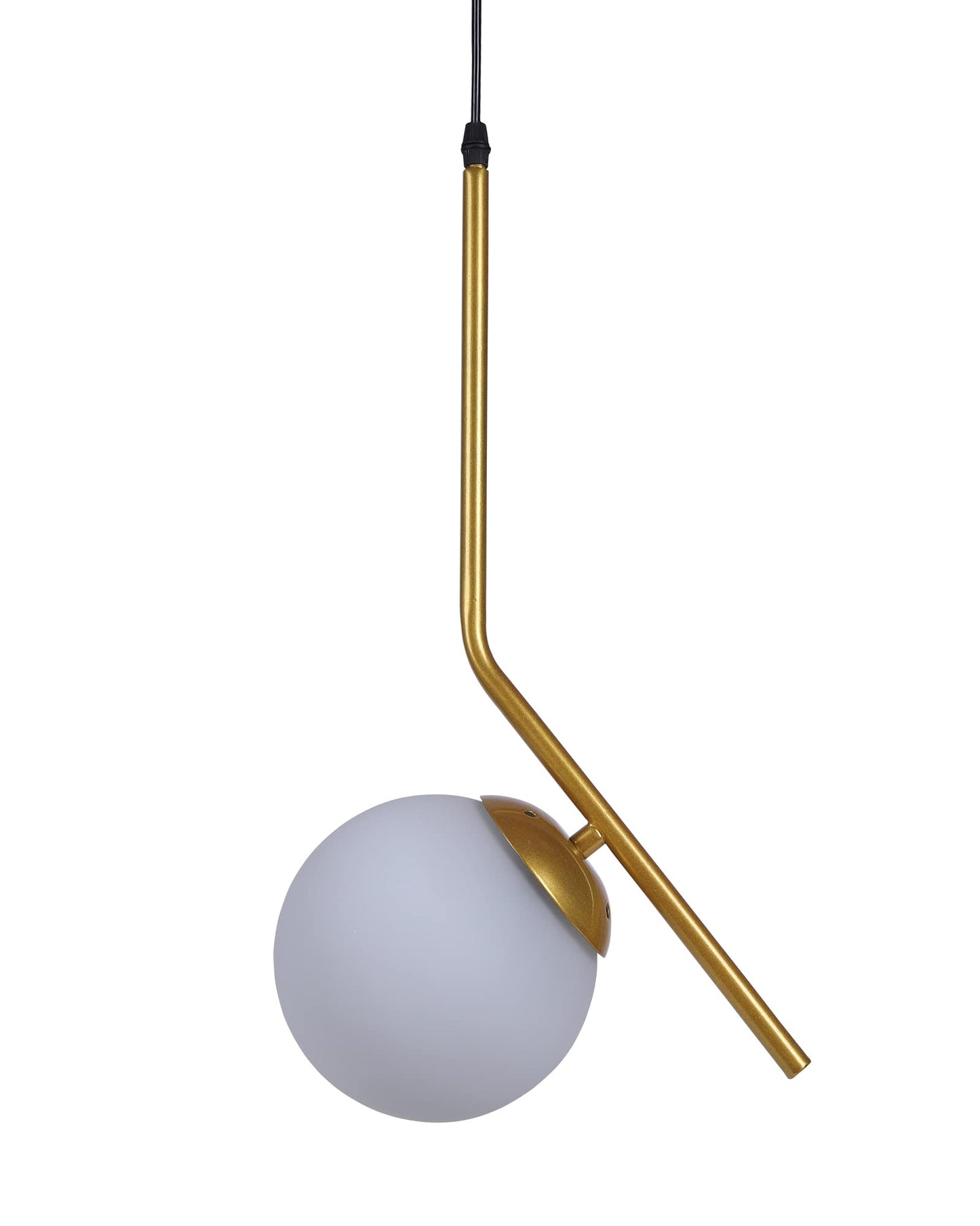 Homesake® Mid Century Modern Light Chandelier Lighting, White Frosted Glass Globe Lampshade Pendant Indoor Hanging Light Fixture (Rubbed Bronze Tilt L)