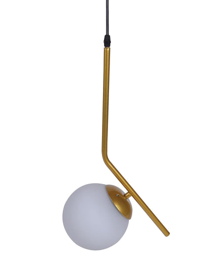 Homesake® Mid Century Modern Light Chandelier Lighting, White Frosted Glass Globe Lampshade Pendant Indoor Hanging Light Fixture (Rubbed Bronze Tilt L)