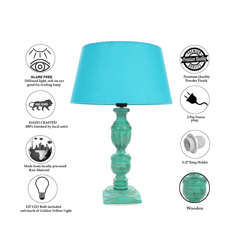 Homesake ® Rustic Algae French Trophy Carved Table lamp home decoration with Shade