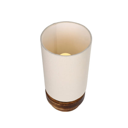 Modern Zen Wooden Lampshade Nightstand Lamps, Antique Base E27 Creative Reading Bedside Lamps Ideal for Bedroom, Concentric