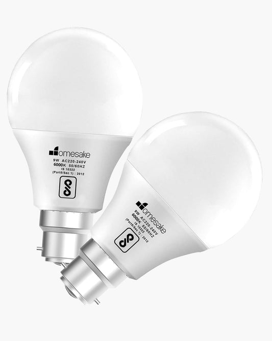 Homesake® B22 Light Bulbs Cool White 6000K 9W Standard Edison Base Bulb,for Bedroom Living Room, Energy Saving LED Light Bulb for Home, Office & Study Room