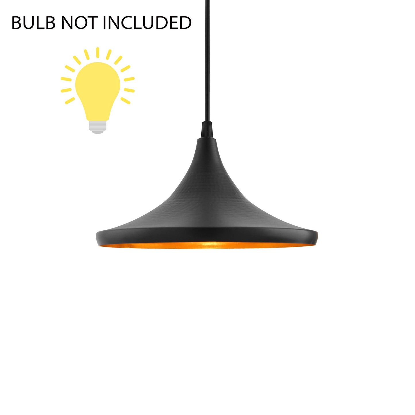 Homesake® E26/E27 Single Head Metal Danish Shade Pendant Vintage Hanging Ceiling Light, Black Set of 2