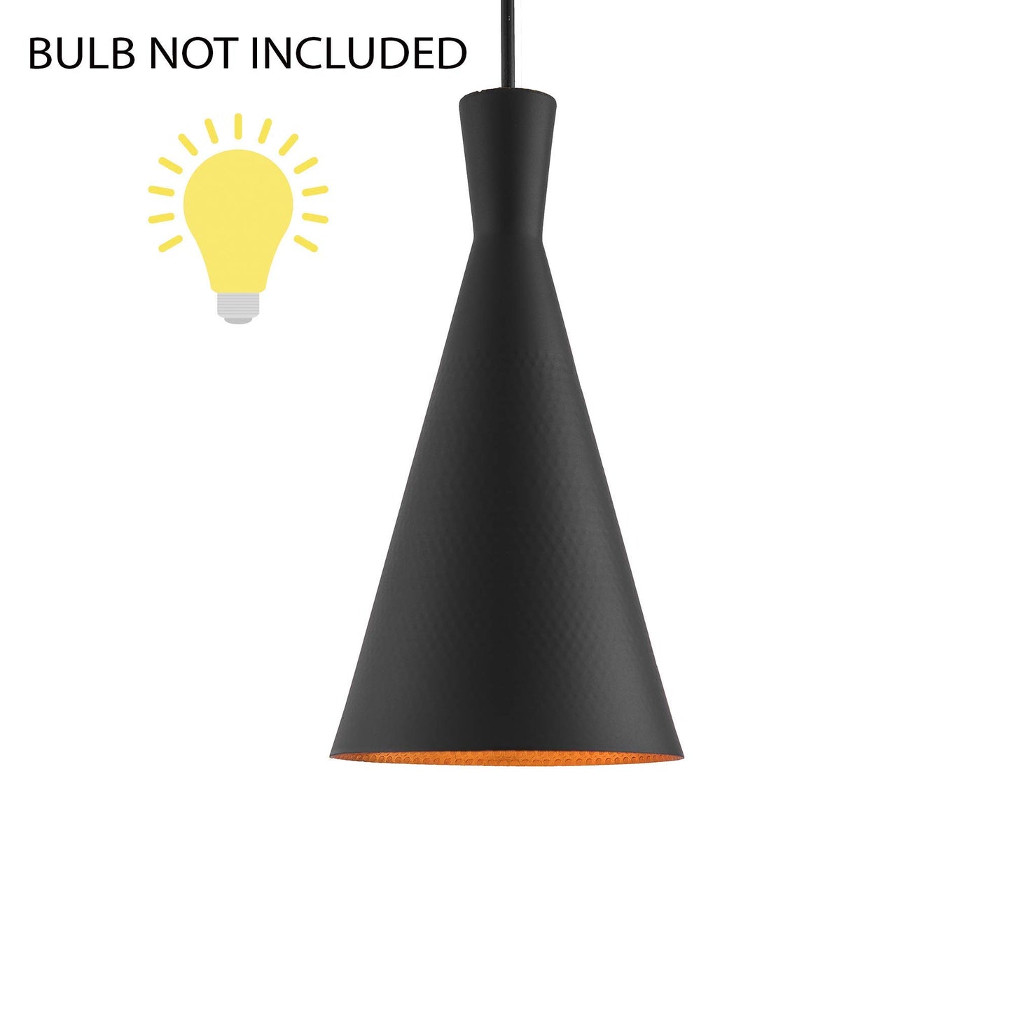 Homesake® Modern Black Metal Pendant Lights - Industrial Style Hanging Cone Lamps for Living Room, Dining Room, Kitchen, Adjustable Cord, LED Compatible, Trendy Home Decor Lighting Fixtures - Set of 2