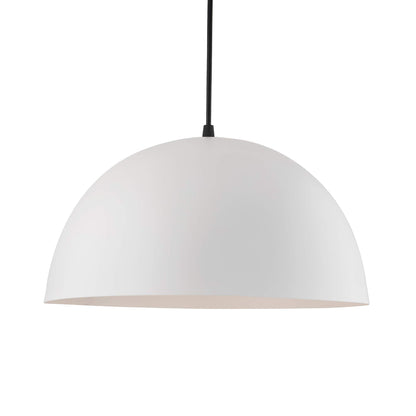 Homesake® Modern Hanging Dome Pendant Light | Minimalist Hanging Ceiling Lamp | White Metal Shade | Contemporary Home Decor Lighting Fixture | Ideal for Living Room, Dining Room, Kitchen, Bedroom