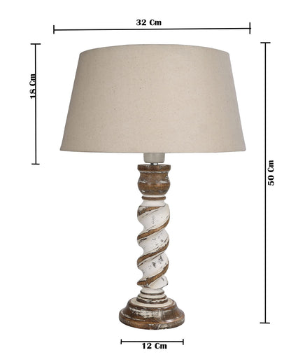 Signature Rustic Table Lamp set of 2, farmhouse Living Room Bedroom House Bedside Nightstand Home Office Reading Light, Rope Whitewash