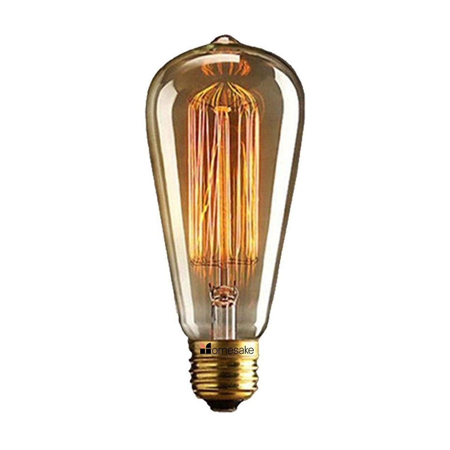 E27 ST64 Pear Shape Edison Tungsten Squirrel Cage Filament Vintage Antique Bulb