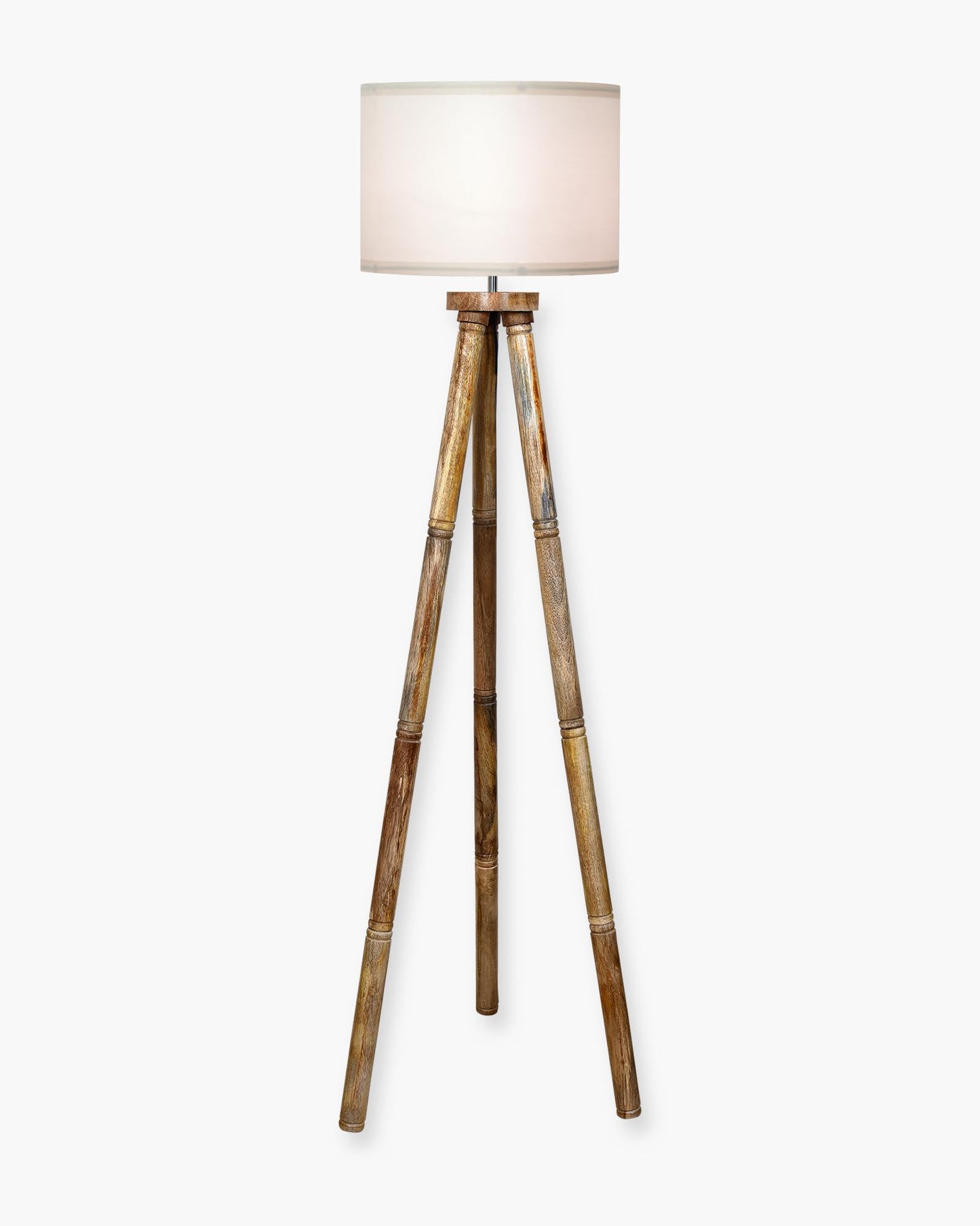 Wood Tripod Floor Lamp, Mid Century Standing Lamp, E27 Lamp Base, With shade Modern Design Floor Reading Lamp for Living Room Bedroom, Study Room and Office