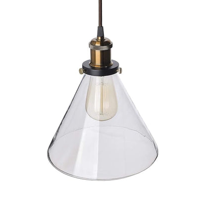 3-Lights Linear Cluster Chandelier Modern Glass Cone Shaped Hanging Light, Antique Socket, E27 Holder, Decorative, Black, URBAN Retro, Nordic Style