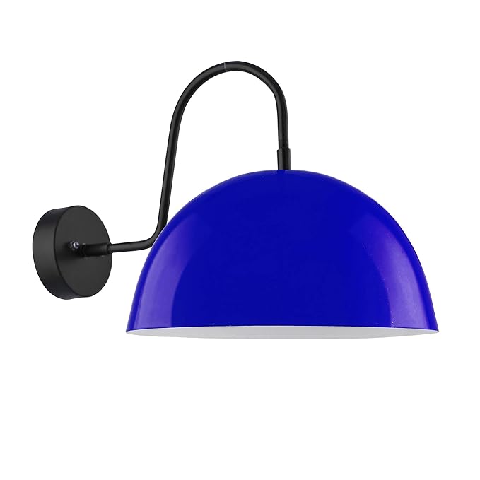 Metallic Pendant 10" Wall Sconce Gooseneck Retro Wall Light Fixtures for Bedroom Nightstand, Barn Warehouse