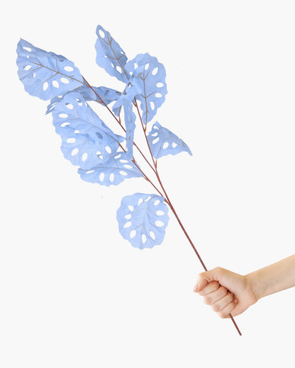 Homesake® Faux Long Monstera Leaf Stems, Set of 2 Artificial Branches with 5 Sticks Each, Pot Not Included, Decorative Plant for Vase, Tabletop, Living Room, Home Décor, Green