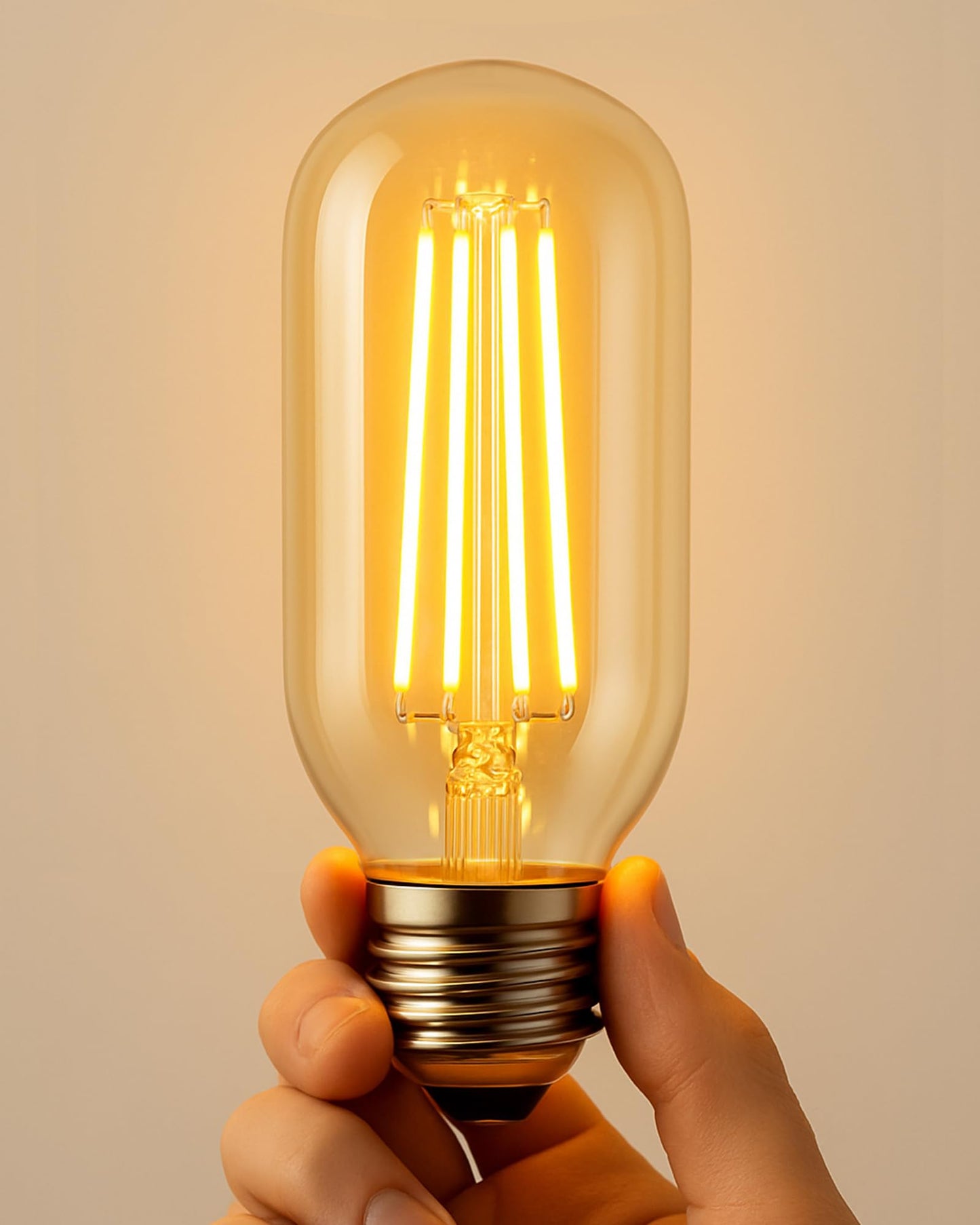 Homesake® T45 LED Filament Bulb 4W Warm White Vintage Tube Bulb for Home Décor, Pendant Lights, Wall Lamps & E27 Holder Fixtures | 360° Beam LED Light Bulb