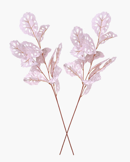 Homesake® Faux Long Monstera Leaf Stems, Set of 2 Artificial Branches with 5 Sticks Each, Pot Not Included, Decorative Plant for Vase, Tabletop, Living Room, Home Décor, Green