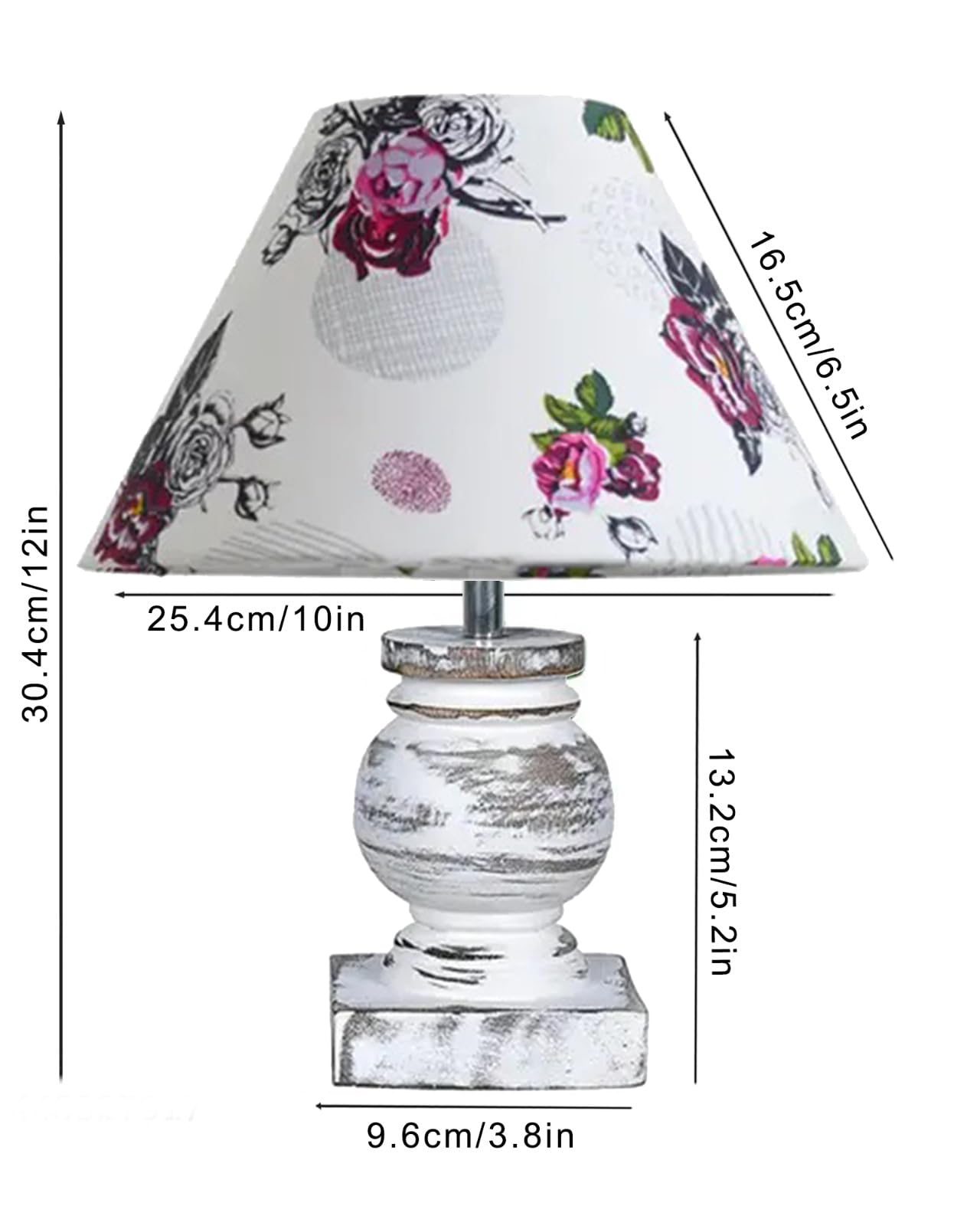 Small Table Lamp for Bedroom Whitewash Distress Living Room Simple Retro Wood Grain Farmhouse Bedside Lamps Suitable for Nightstand, Gift, Trophy, Jute Shade
