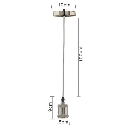 E26/ E27 Industrial Light Hanging Vintage Edison Pendant Lamp Metal