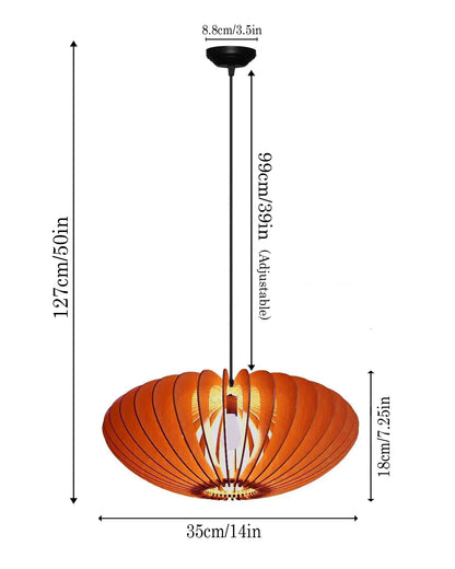 Homesake® Handcrafted Wooden Pendant lamp, Design Ceiling lamp,Hanging lamp Home decor Chandelier Light | E27 Bulb Included | Decoration for restaurants, Hotel, Home,Bedroom, Dining & Café