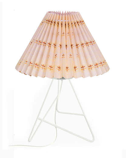 Retro Down to the Wire Metal Table Lamp with Fabric Shade, Bedside Lamp Gift Housewarming Home Living Room, Pleated shade